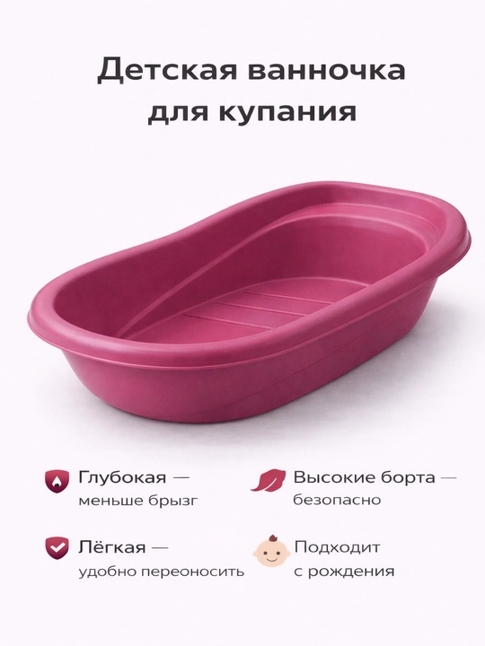 Удобная ванночка для малышей с антисептическим покрытием – Для безопасного купания