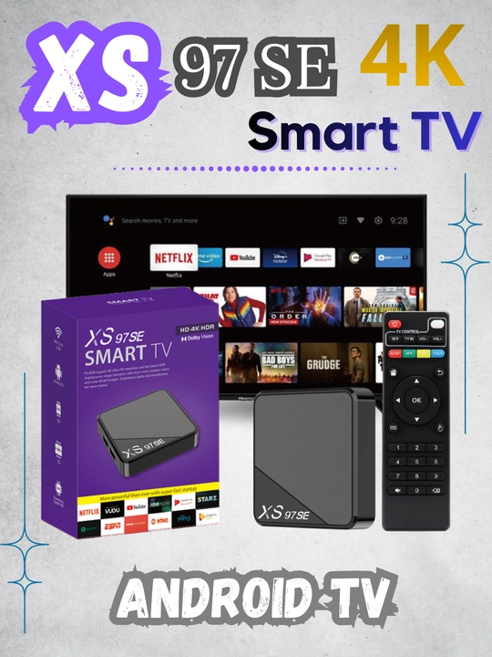 Android TV приставка XS97 SE 4K, Allwinner H313, Android 10 - 