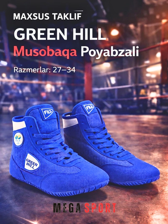 "Green Hill" bolalar sport krossovkasi (boks va kurash uchun), o‘lchami 27-34