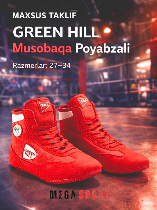 "Green Hill" bolalar sport krossovkasi (boks va kurash uchun), o‘lchami 27-34