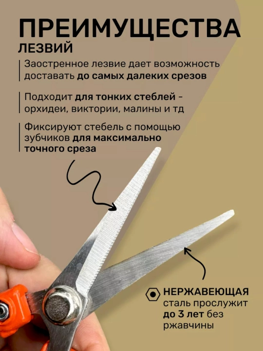Секатор садовый для цветов и деревьев, ручной, универсальный инструмент