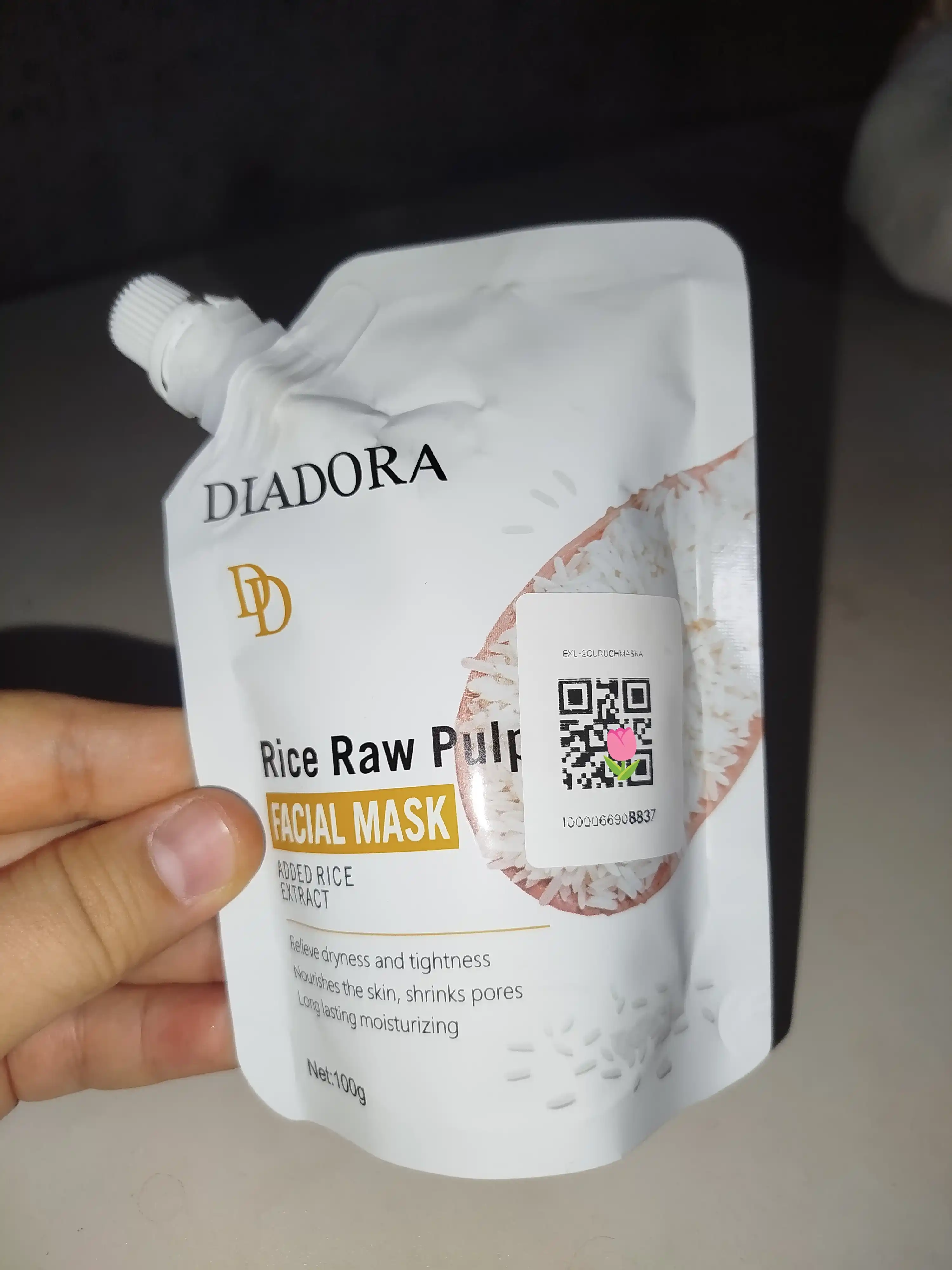Bioaqua Rice Raw Pulp маска для лица, 100 г — увлажняющая, питательная и осветляющая