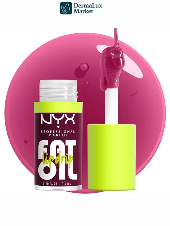 Lab uchun NYX Fat Oil, yumshatadi, namlovchi va tabiiy yaltiroq effekt, yopishqoq emas,yorqin