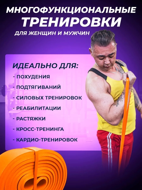 Резинка для фитнеса, латексная, универсальная, для тренировок, сопротивление 2 - 104 кг