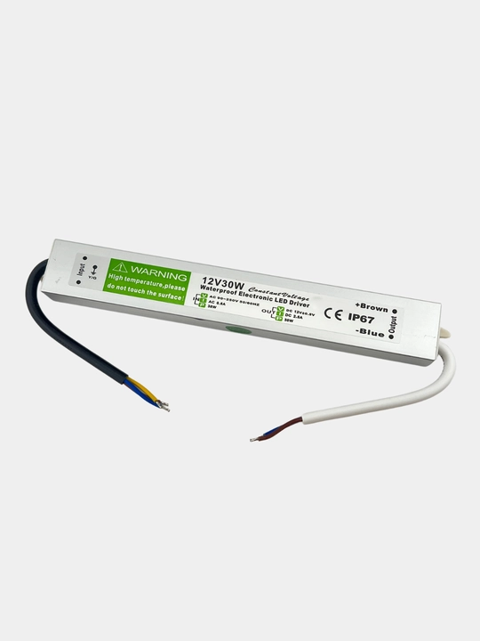 LED drayver DC 12V 30W IP67, namlikdan himoyalangan
