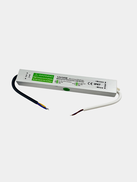 LED drayver DC 12V 30W IP67, namlikdan himoyalangan