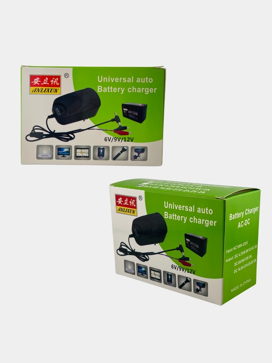 Anlixun universal zaryadlovchi 6V/9V/12V, 2A, klemmlar bilan