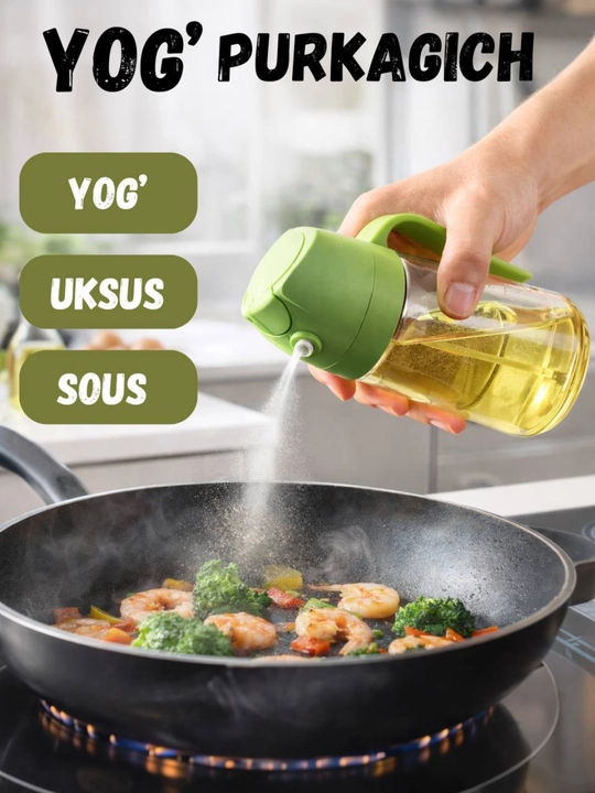 Yog' purkagichi 200 ml, yog' idish, moy purkagich, idish,oshxona buyumlari, yog' uchun idish - 