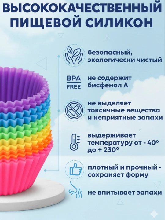 Набор силиконовых форм для кексов и маффинов 