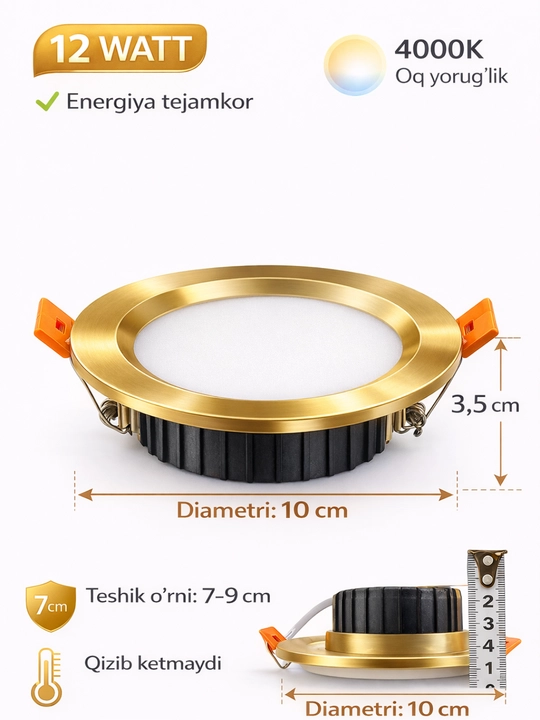 Chuqurchaga o'rnatilgan LED shift chiroqchasi