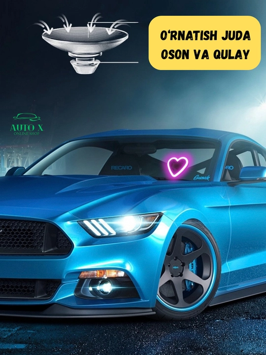 LED смарт-светильник в форме сердца для автомобиля, солнечный, с датчиком движения