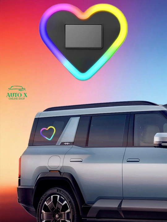LED смарт-светильник в форме сердца для автомобиля, солнечный, с датчиком движения