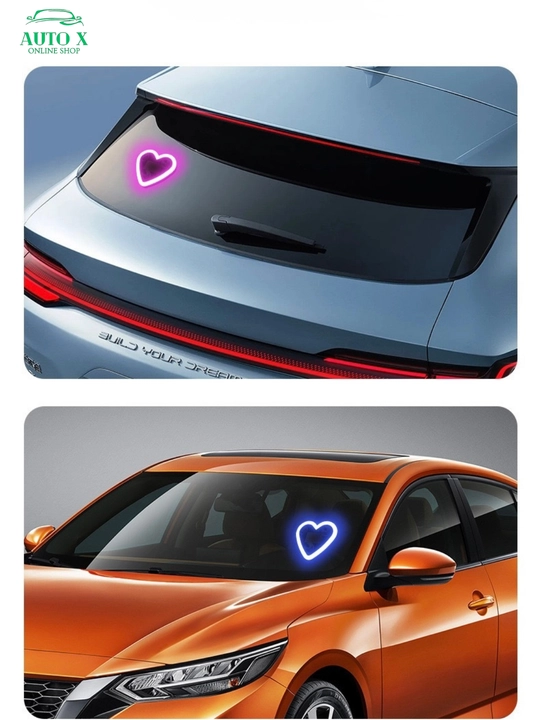 LED смарт-светильник в форме сердца для автомобиля, солнечный, с датчиком движения