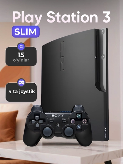 Playstation 3 Slim, с 4 джойстиками, с играми — PSCOM-PS3-ШОКОЛ-320GB