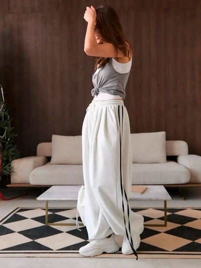 Ayollar keng sport shimi (oversize jogger), trikotaj shim, bahor-kuz