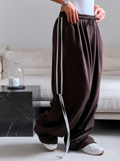 Ayollar keng sport shimi (oversize jogger), trikotaj shim, bahor-kuz