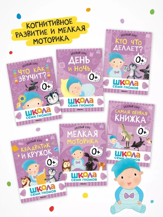 Развивающие книги «Школа Семи Гномов. Базовый курс» 6 книг, 0+, 1+, 2+, 3+, 4+, 5+, 6+