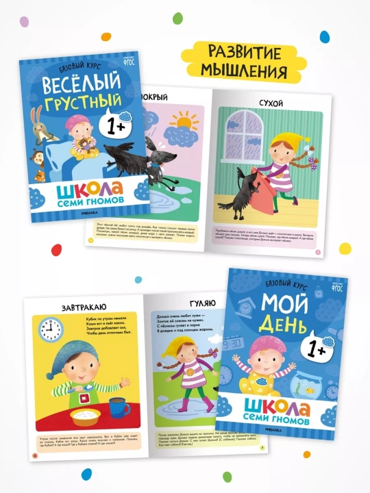 Развивающие книги «Школа Семи Гномов. Базовый курс» 6 книг, 0+, 1+, 2+, 3+, 4+, 5+, 6+