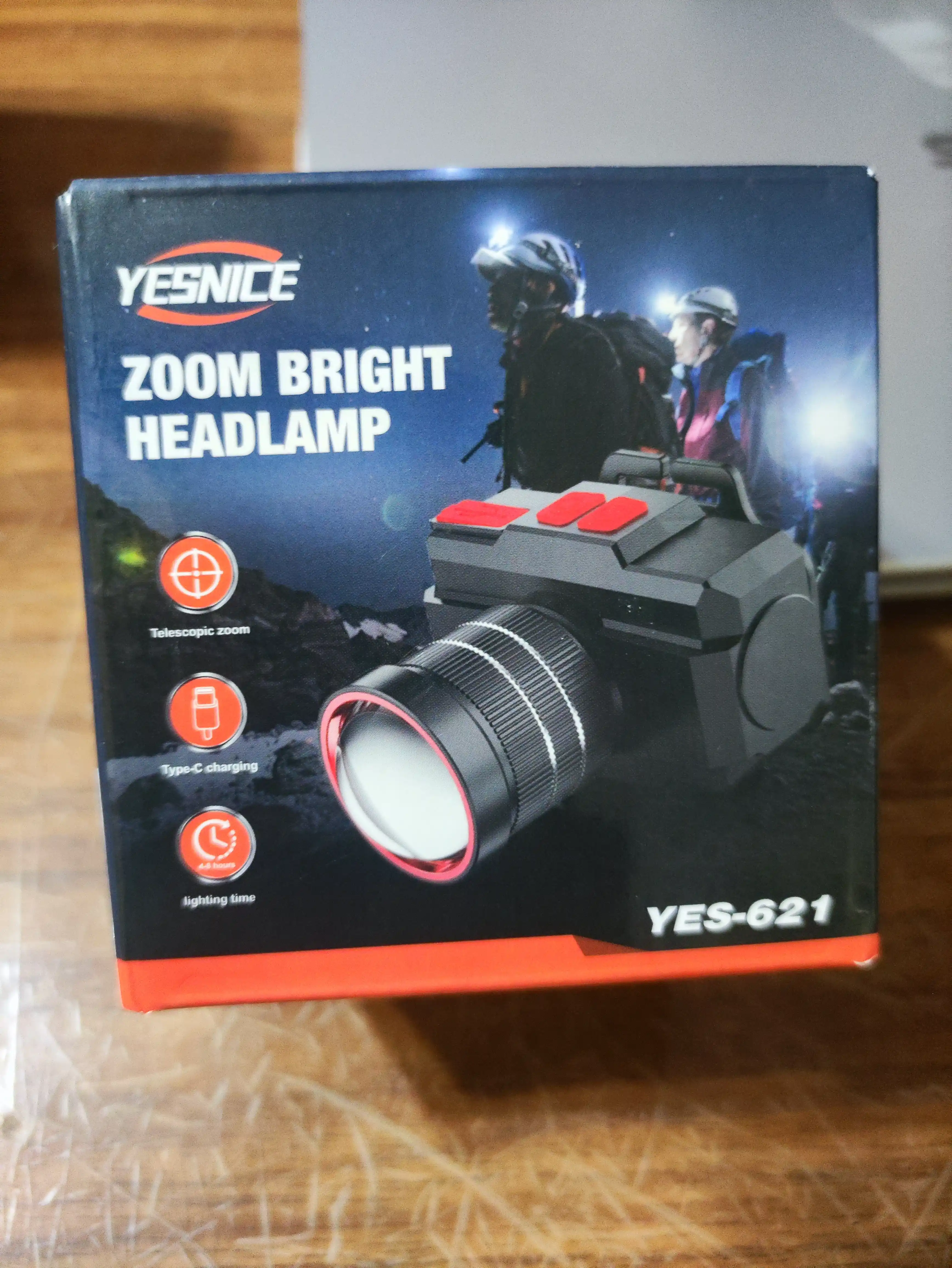 Professional LED bosh fonar — kuchli, quvvatlanuvchi chiroq fanar, Fonar, Batareyka