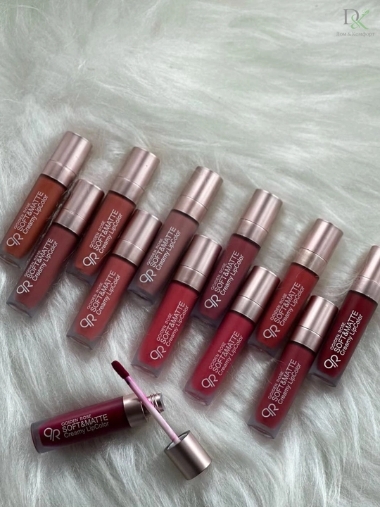 Набор помад для губ QOIDEN ROSE – soft matte, кремовая текстура, 12 насыщенных оттенков
