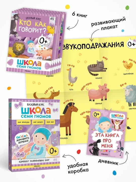 Развивающие книги «Школа Семи Гномов. Окружающий мир», Базовый курс, от 0+ до 6+