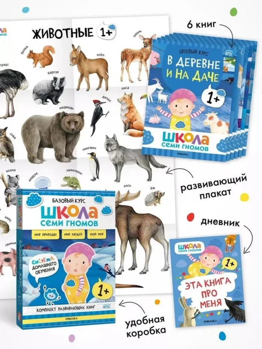 Развивающие книги «Школа Семи Гномов. Окружающий мир», Базовый курс, от 0+ до 6+