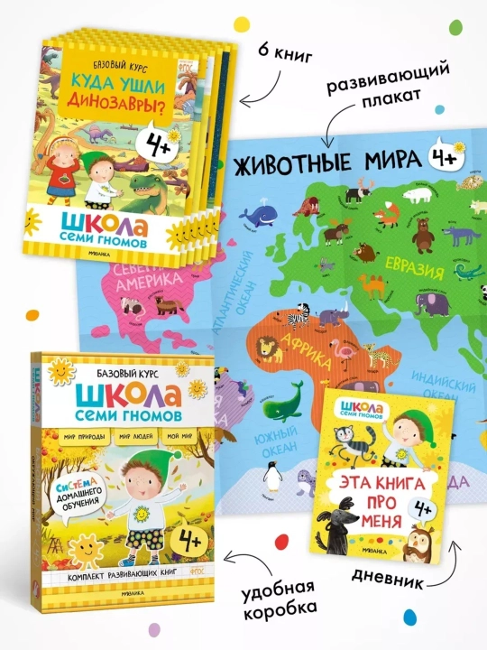 Развивающие книги «Школа Семи Гномов. Окружающий мир», Базовый курс, от 0+ до 6+