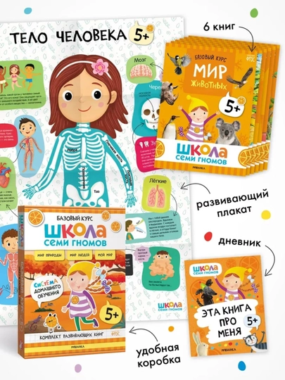 Развивающие книги «Школа Семи Гномов. Окружающий мир», Базовый курс, от 0+ до 6+