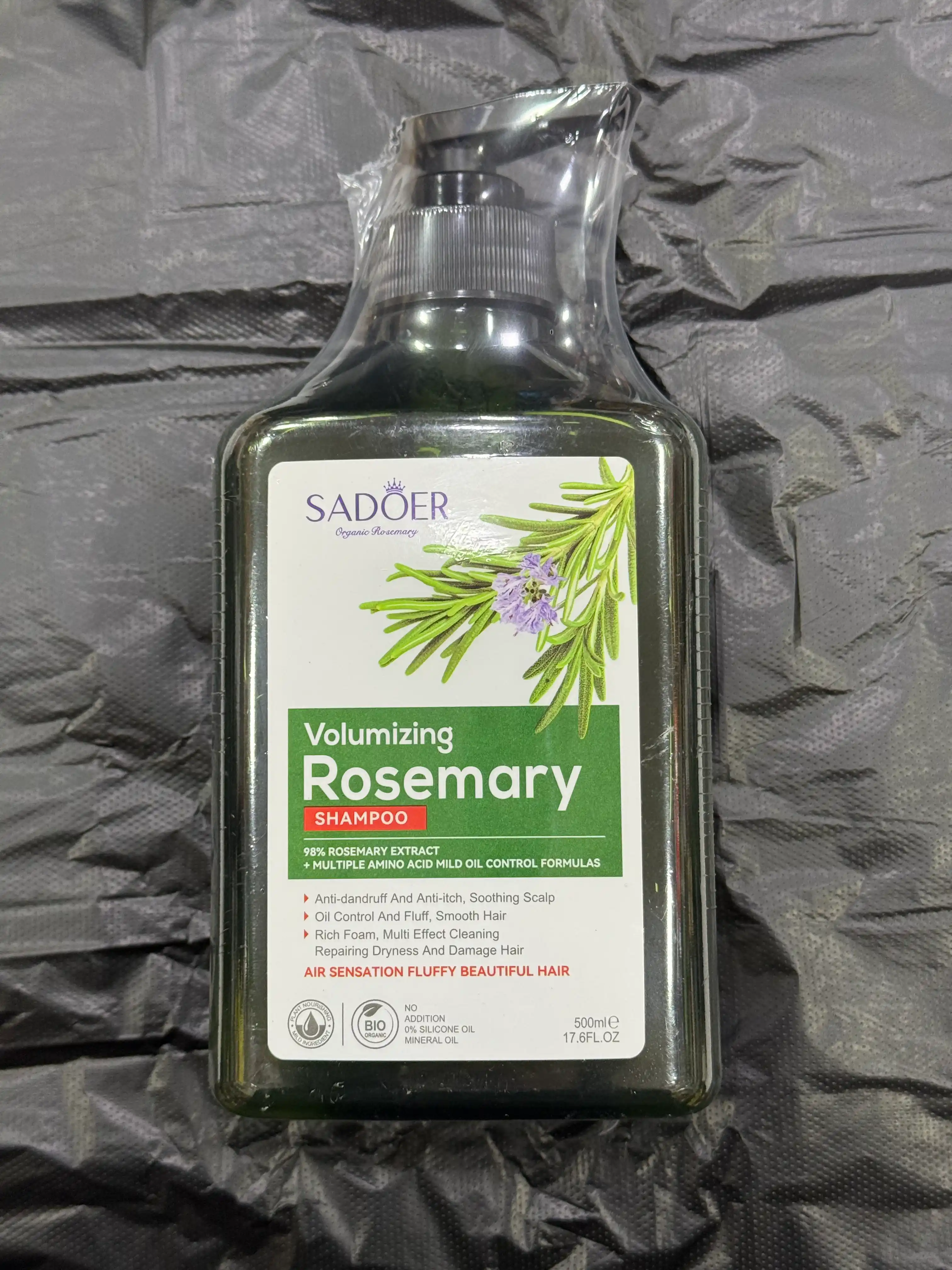 Soch o'stiradigan va mustahkamlaydigan rozmarinli shampun, 500 ml