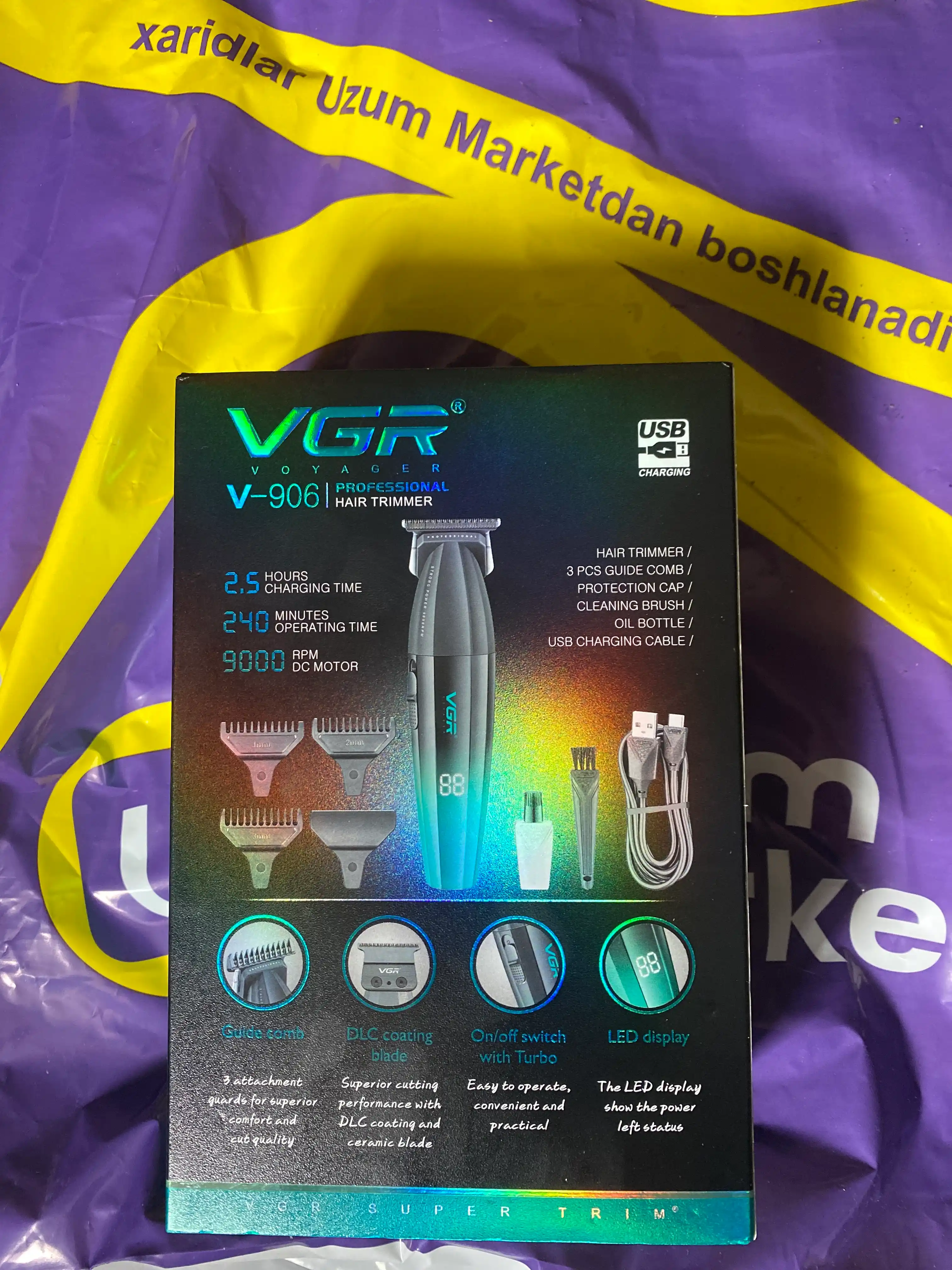 VGR V-906, V-977 dan professional soqol uchun simsiz trimmer, elektr ustara
