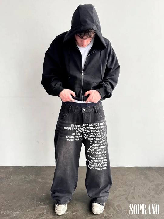 ETHER keng baggy jinsilar, erkaklar, ayollar va o‘smirlar uchun, o‘lchamlar S–XXXL