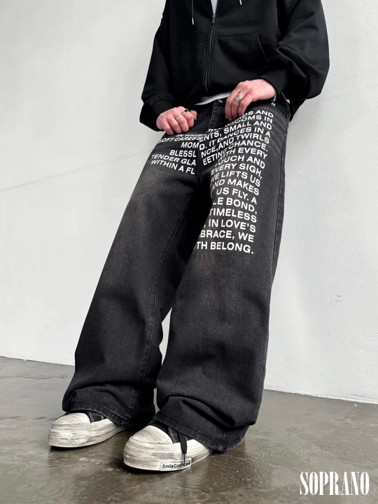 ETHER keng baggy jinsilar, erkaklar, ayollar va o‘smirlar uchun, o‘lchamlar S–XXXL