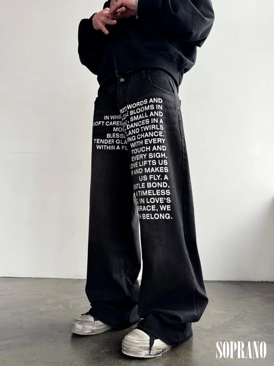 ETHER keng baggy jinsilar, erkaklar, ayollar va o‘smirlar uchun, o‘lchamlar S–XXXL