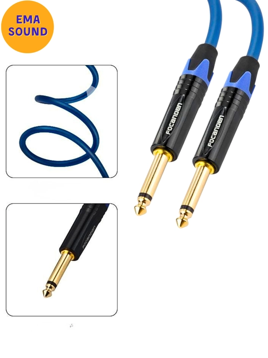 Focanden Audio Kabel Mono Musiqa Asboblari uchun jack 6.35mm