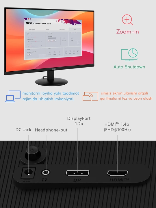 Игровой монитор MSI PRO 32",24",27",320Гц,180Гц, IPS, 1 мс,1920x1080,FHD,1 год гарантии