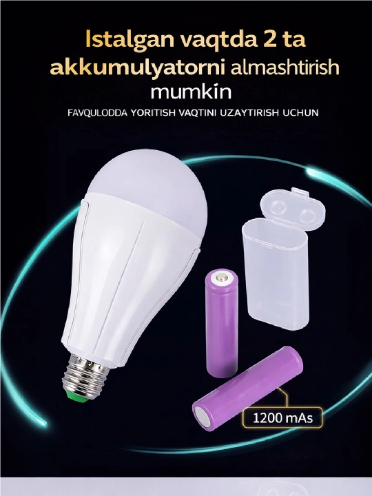 Светодиодная лампа FANALIKE 20 Вт — это LED лампа с аккумулятором и аварийным режимом