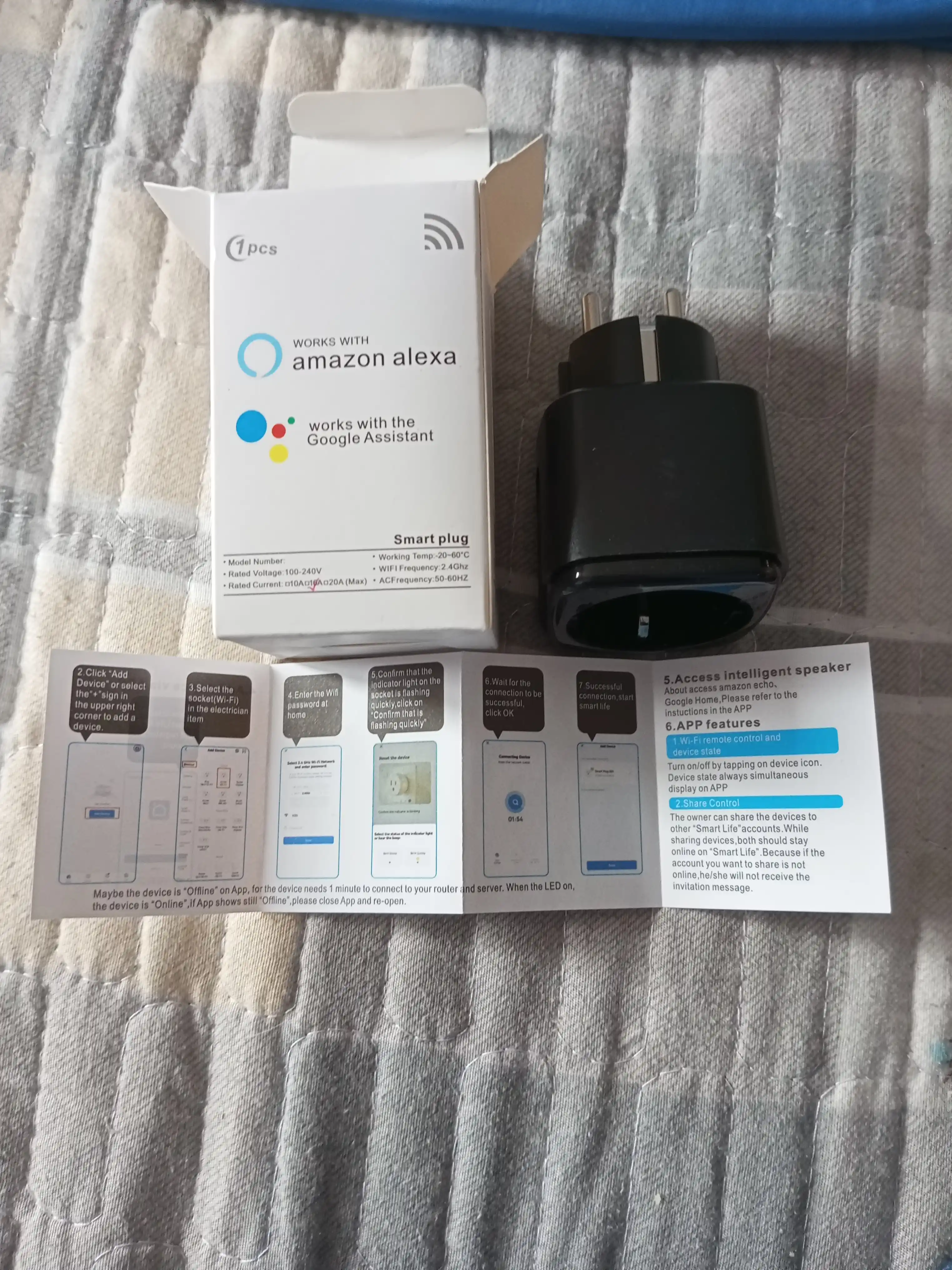 Wi-Fi Smart Rozetka (16A/20A), mobil va ovoz boshqaruv, taymer