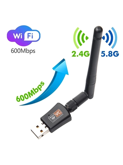 USB Wi-Fi адаптер 600 Мбит/с, двухдиапазонный 2.4 ГГц - 5 ГГц, Realtek RTL8811cu