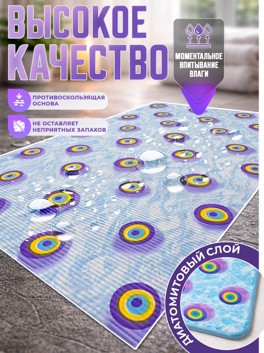 Коврик для ванной и туалета — безопасный и впитывающий влагу