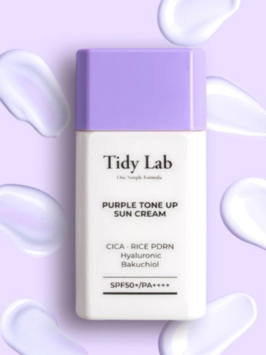 Солнцезащитный крем TIDY LAB purple tone up sun cream - 