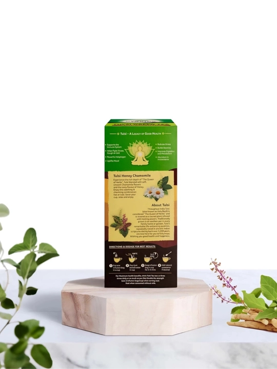 Tulsi Green Tea Organic India zanjabil limon va ashwagandhali choy Hindistonda chiqarilgan