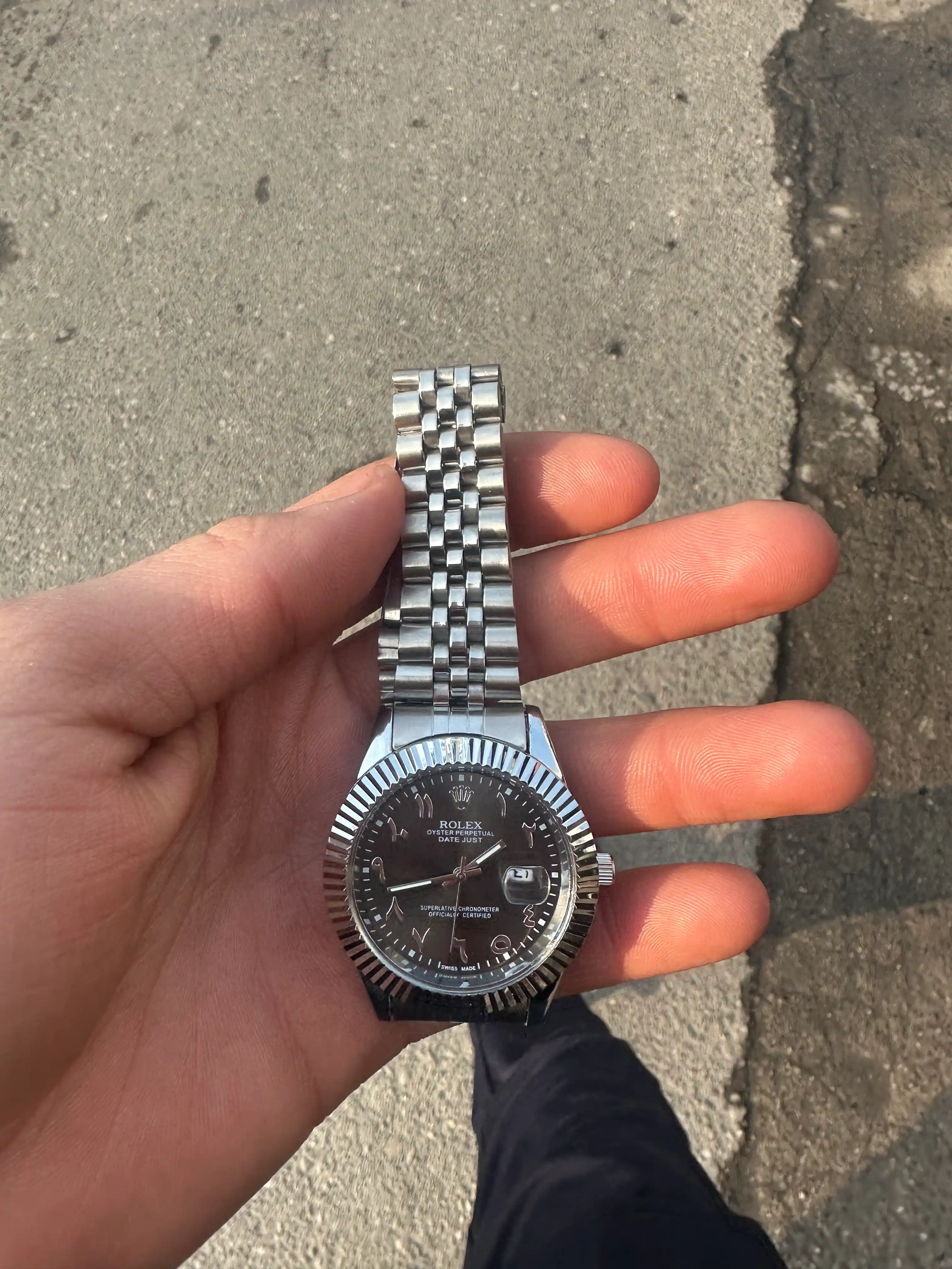Erkaklar qo‘l soati, metall braslet, arab raqamli siferblat, datejust, sovg‘a qutisida