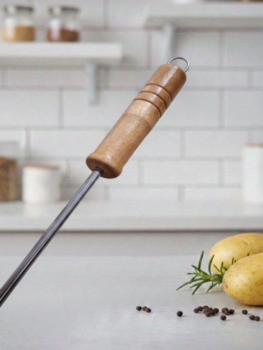 Толкушка для картофеля из нержавеющей стали с деревянной ручкой — мялка для пюре