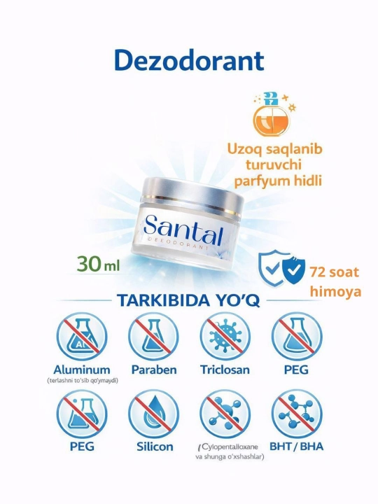 Дезодоранты OMBRA, SANTAYL - женские, полностью натуральные, с длительным ароматом - 
