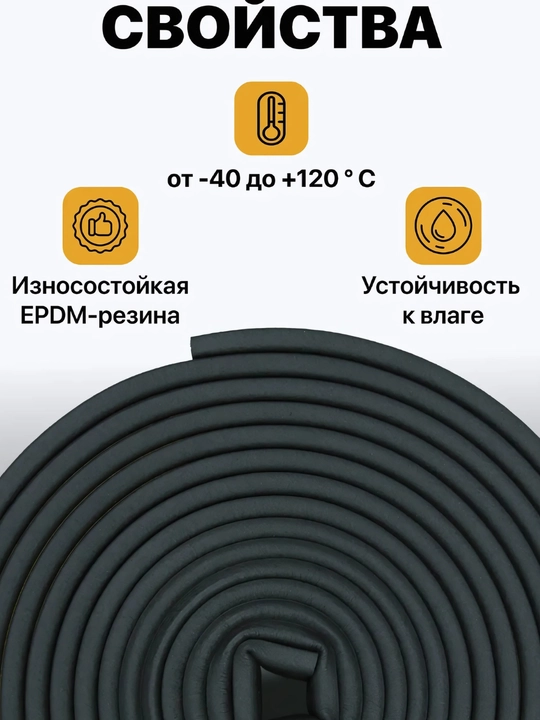 Уплотнитель для окон и дверей, самоклеящийся