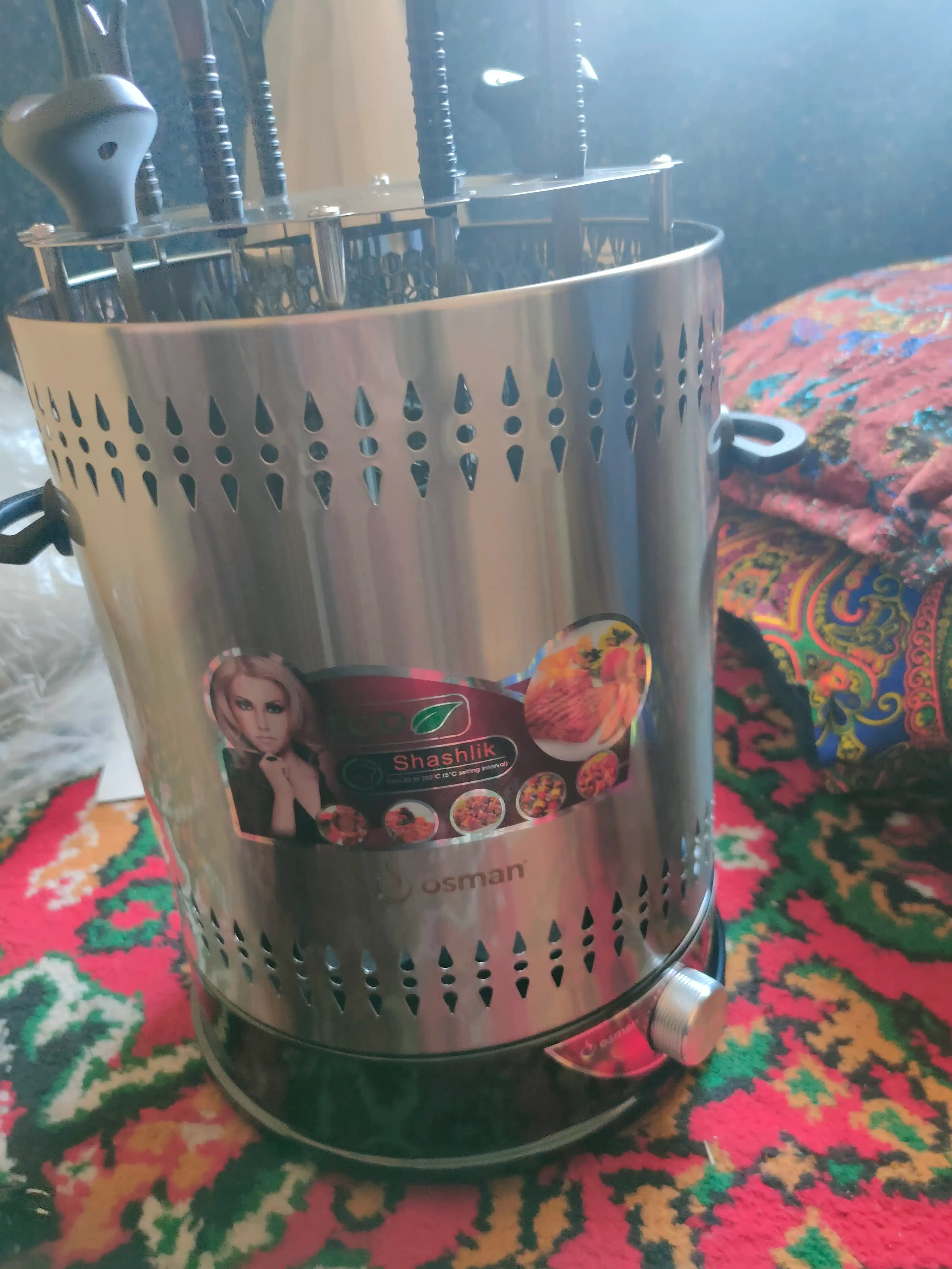 Elektr kabob pishiruvchi, 8+8 sih, Osman OS-08