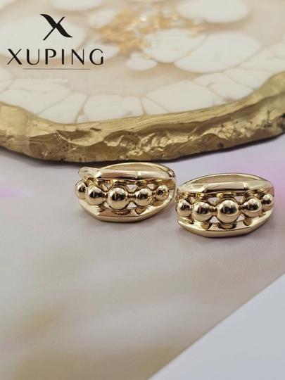 Кольцевые серьги для девочек и женщин, Xuping — 1001PRT-XUPINGK4-БЕЖЕВ