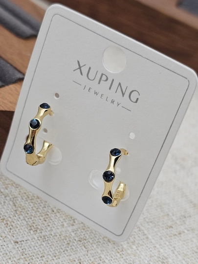 Кольцевые серьги для девочек и женщин, Xuping — 1001PRT-XUPINGK4-СИНИЙ