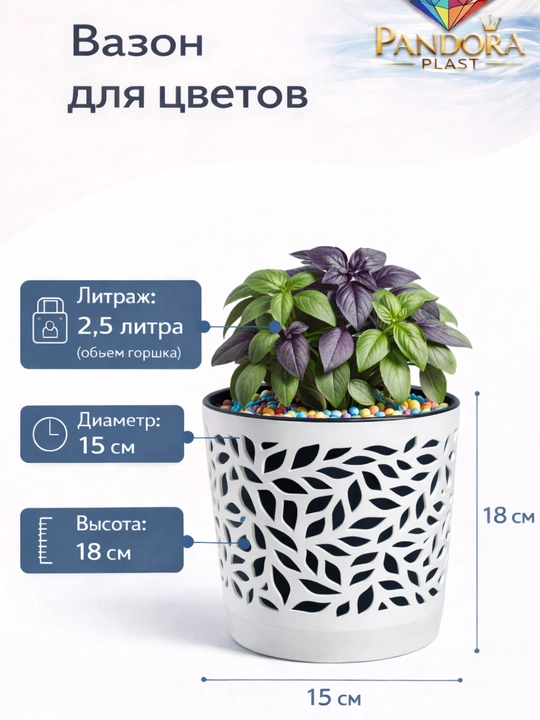 Горшки для цветов, прочные пластиковые горшки разных размеров с декоративной поверхностью
