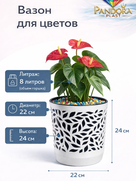 Горшки для цветов, прочные пластиковые горшки разных размеров с декоративной поверхностью